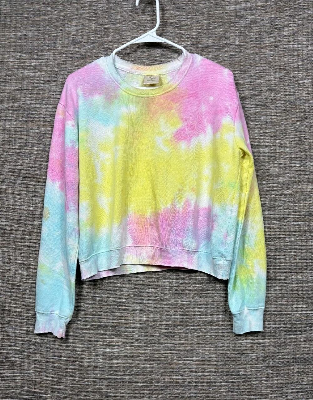 Southern Spirit Tie Dye Cropped Sweatshirt Juniors M Pullover Comfy Oversized